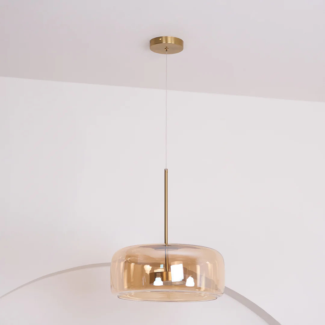 Valentina Suspension Cylindre Moderne Verre, Claire/Grise Fumée/Ambre