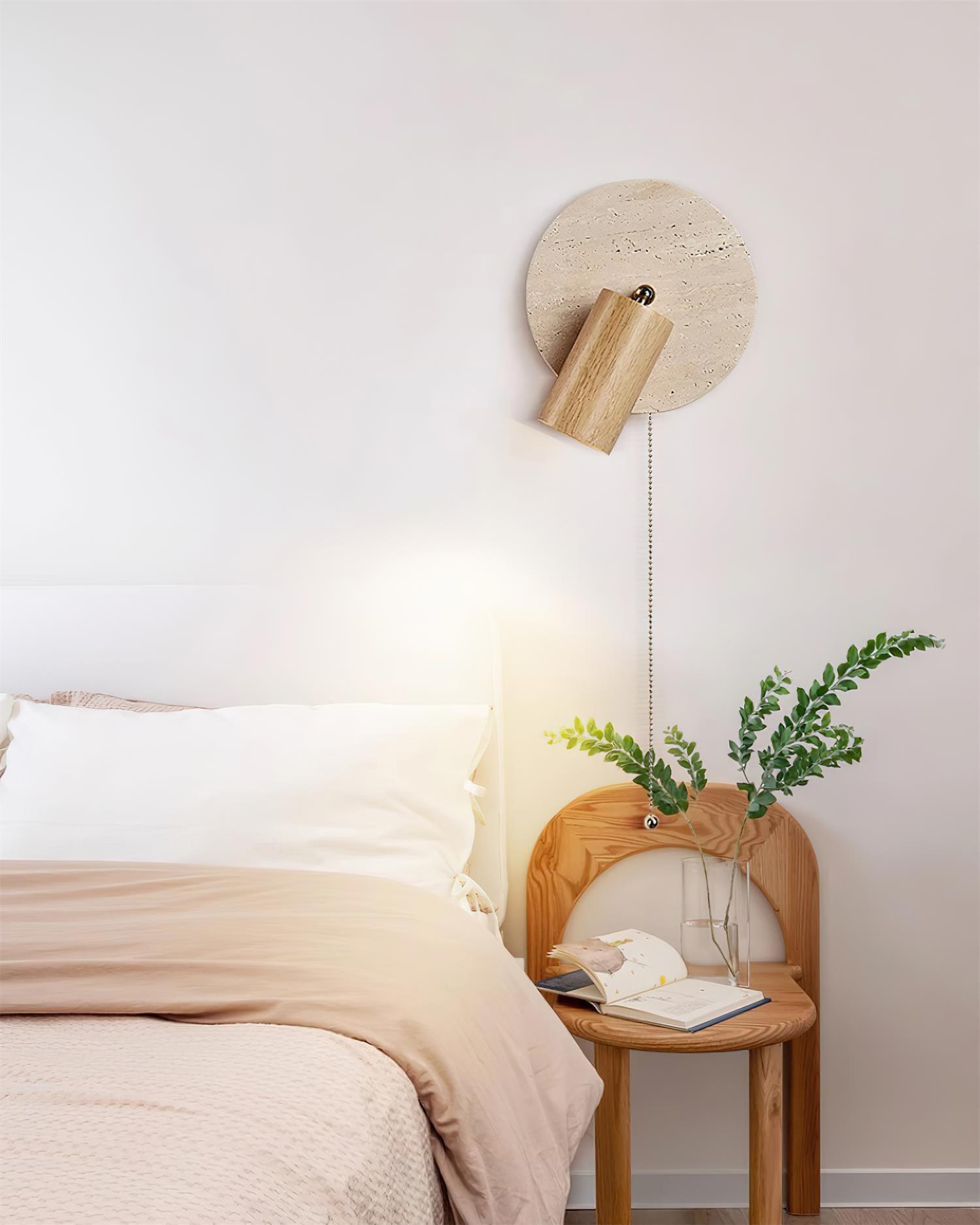 Evzoryra Disc Swing Travertine Wall Light - Letslighting