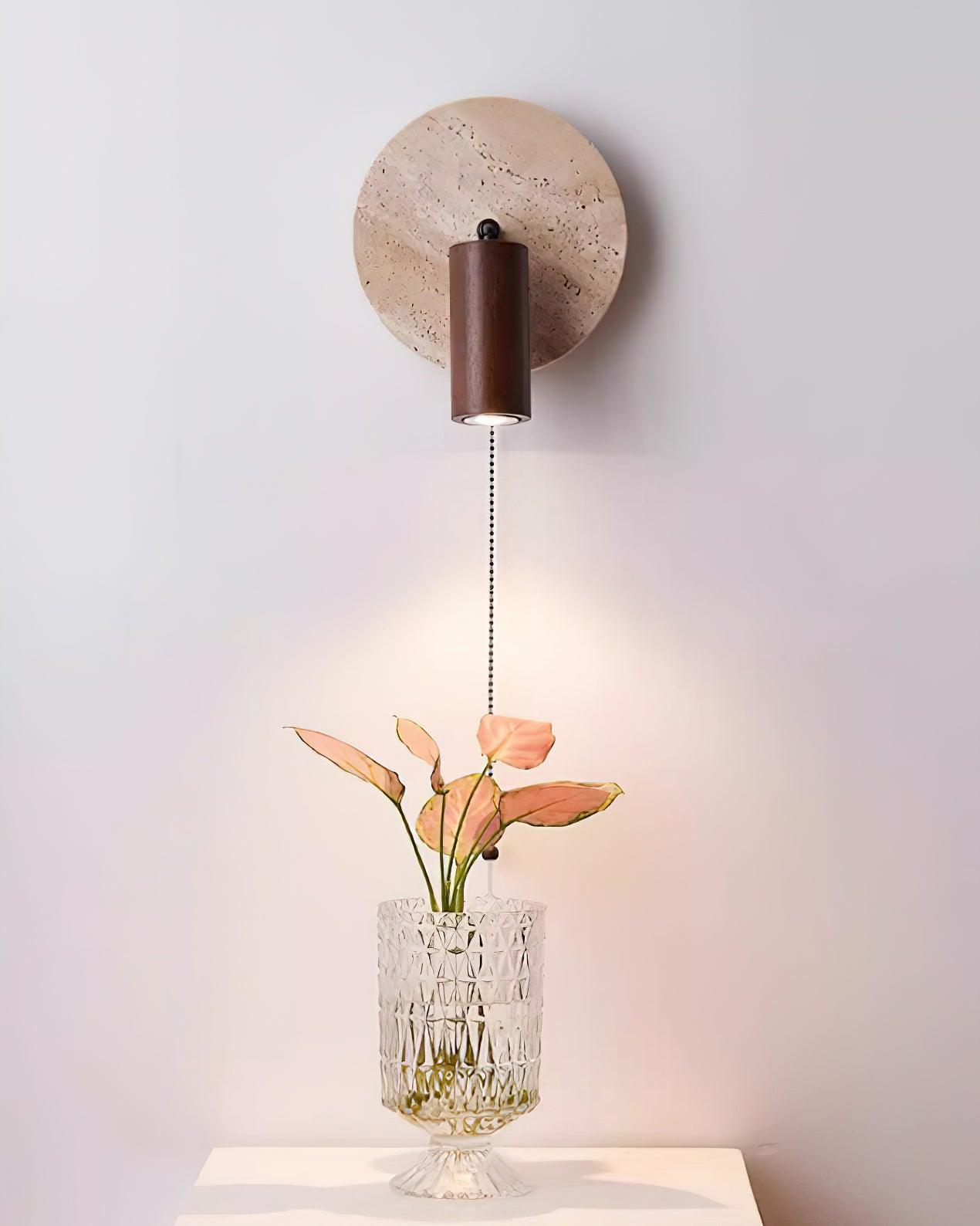 Evzoryra Disc Swing Travertine Wall Light - Letslighting