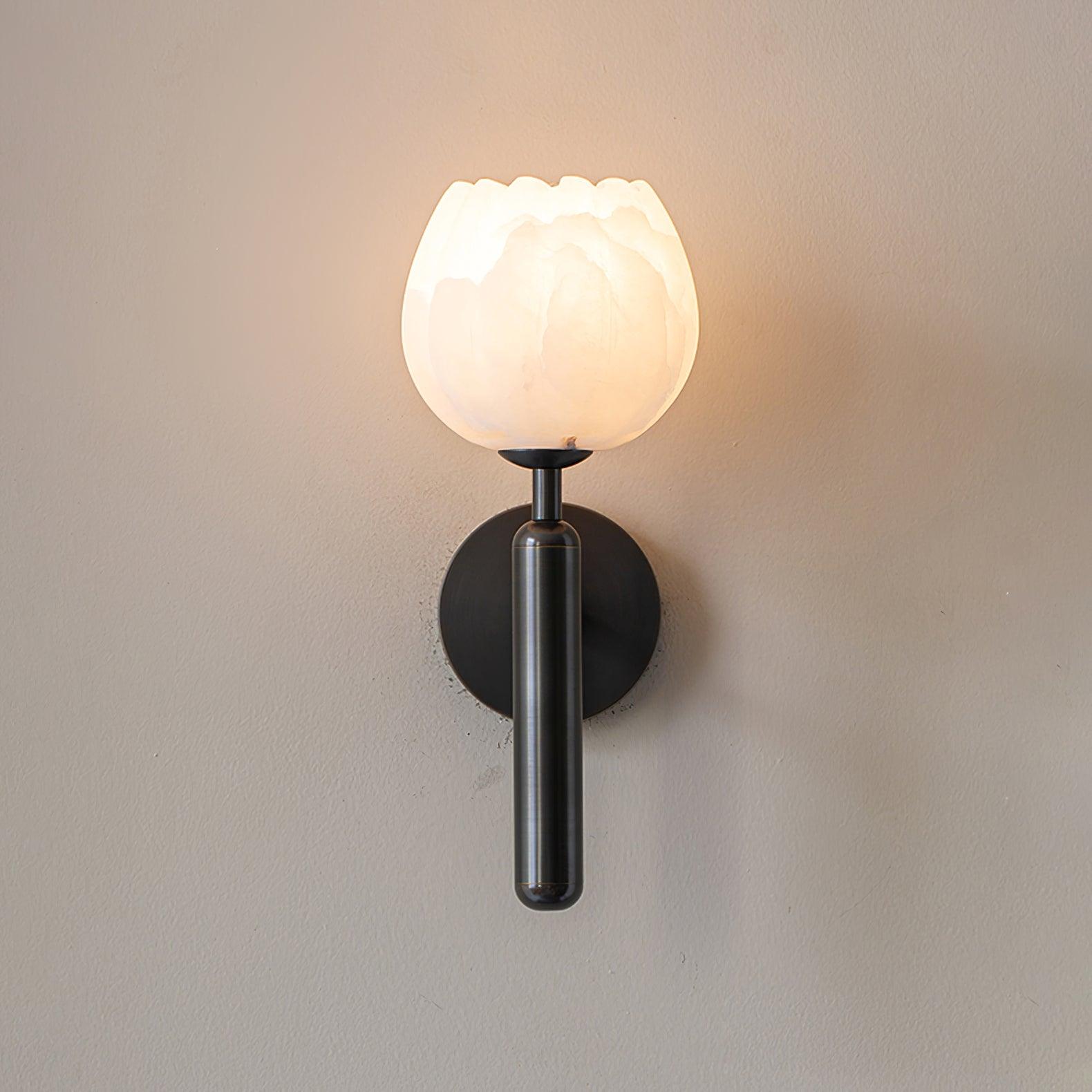 Eurzorion Floral Alabaster Brass Wall Light - Blowlighting