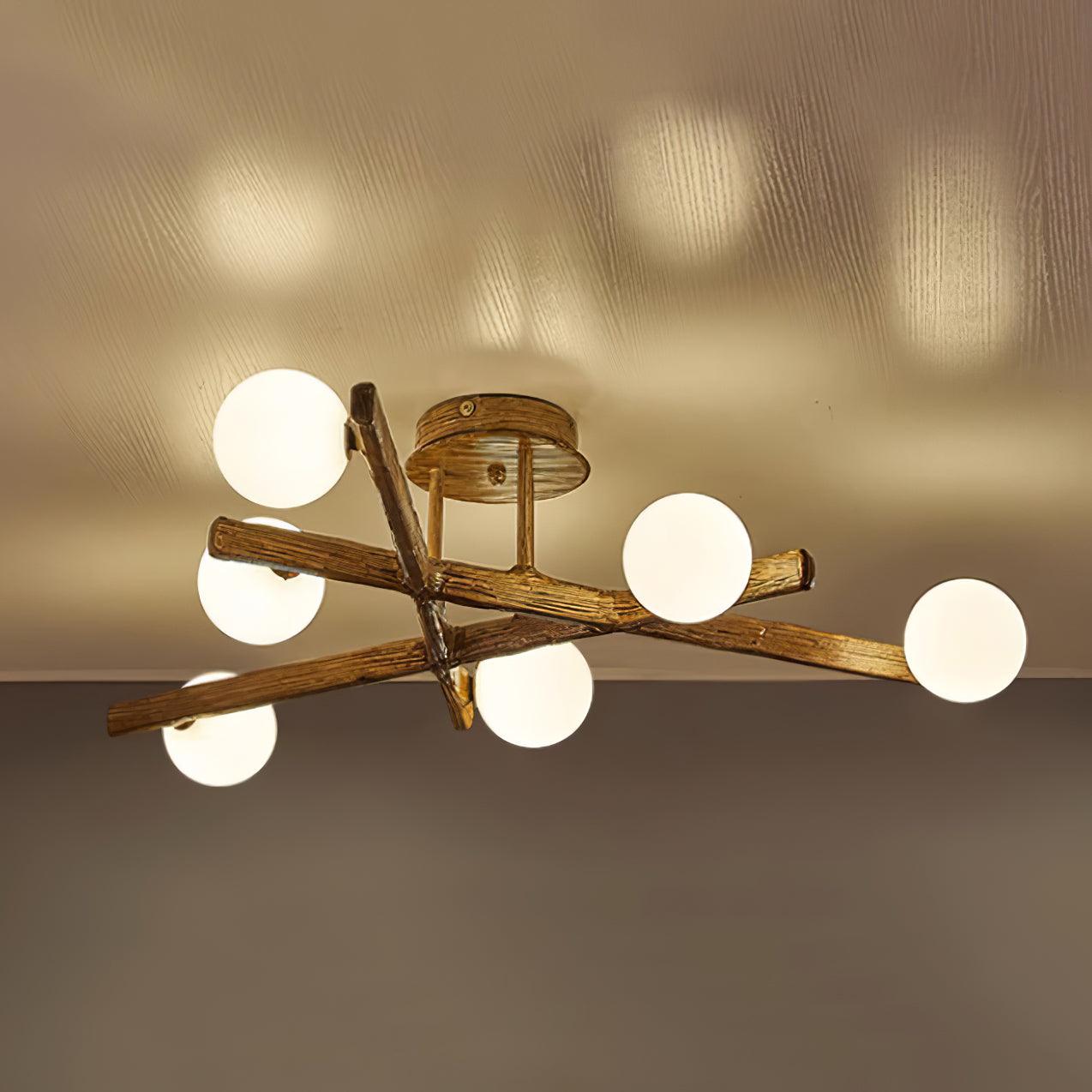 Wooden Branch Ceiling Light - Letslighting
