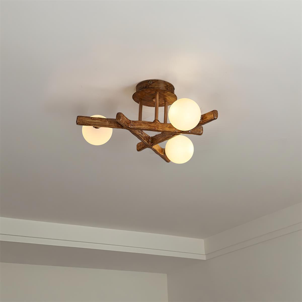 Wooden Branch Ceiling Light - Letslighting