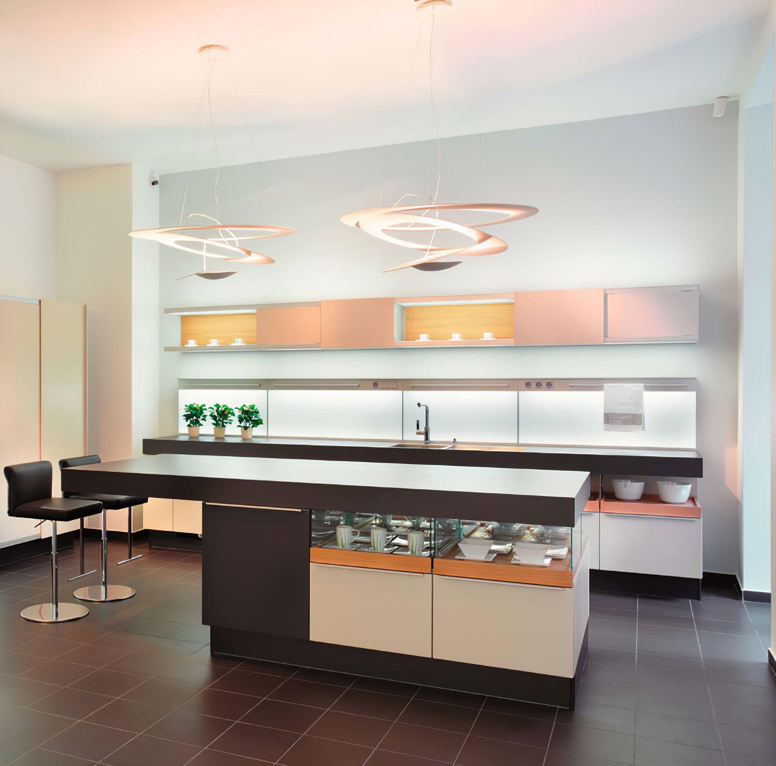 Micro LED Chandelier LED Swirl Rings - Letslighting