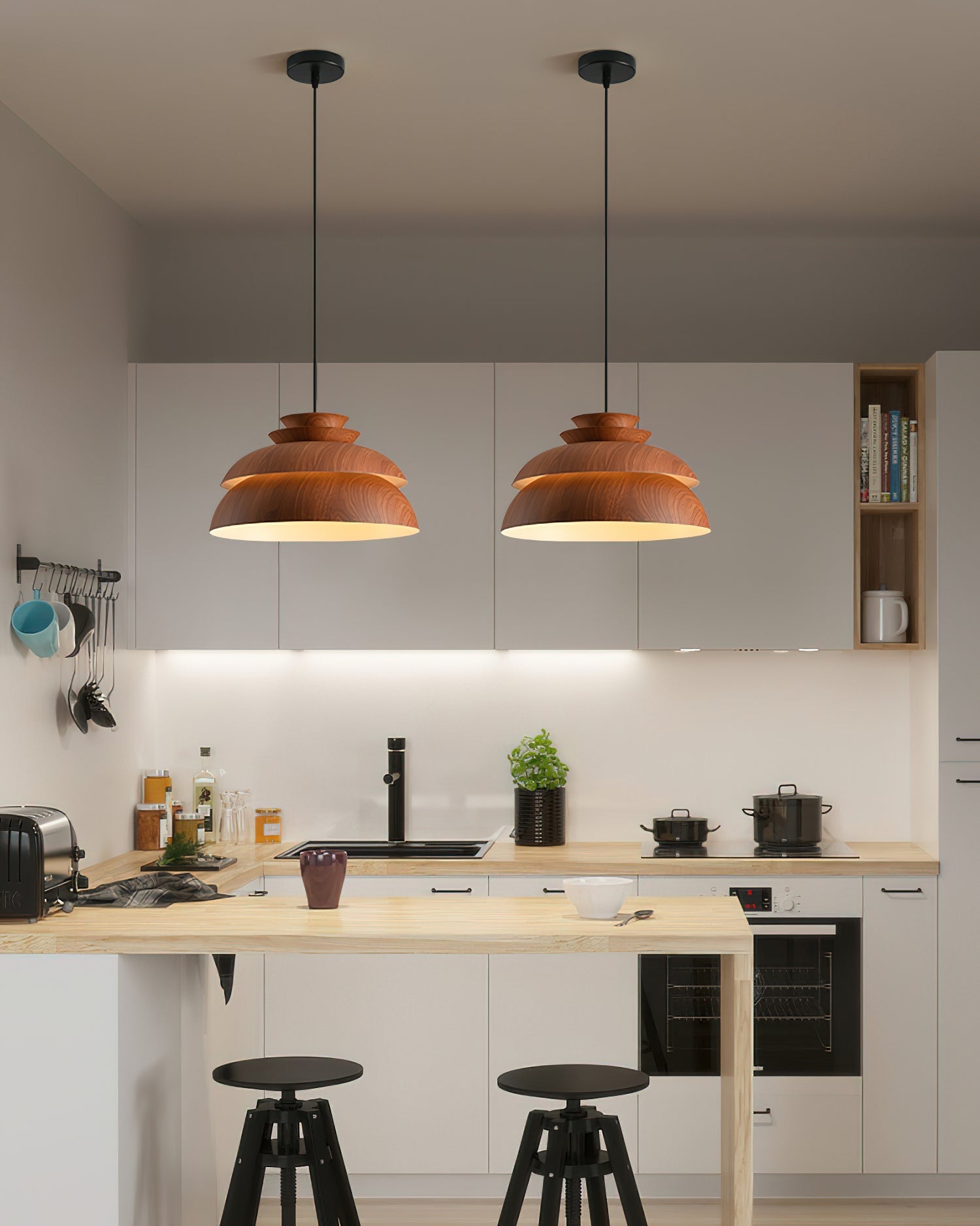Pendant Lamp Aluminum Layered Dome Modern Minimalist - Letslighting