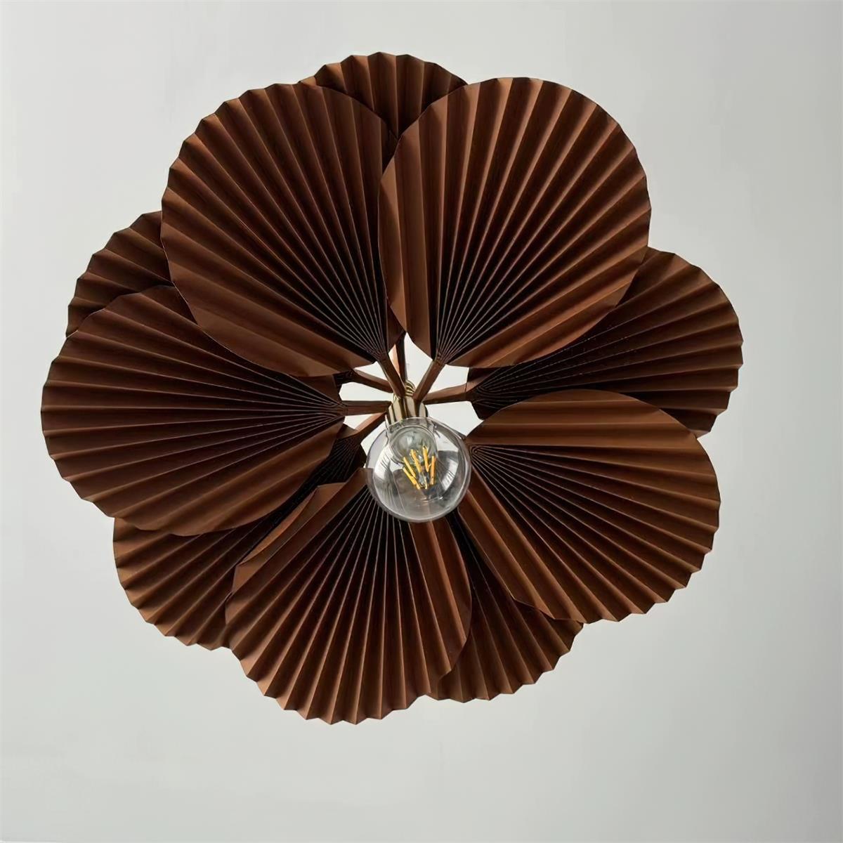 Pendant Lamp with Pleated Kraft Paper Petal Shade Warm Ambient - Letslighting