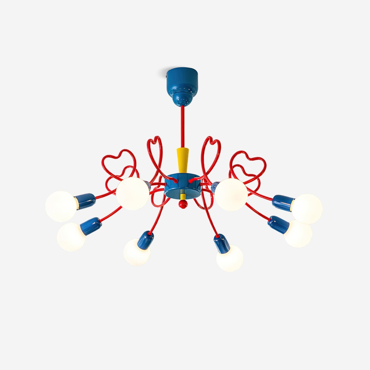 Chandelier Heart-Shaped Arms Colorful Playful Artistic - Letslighting