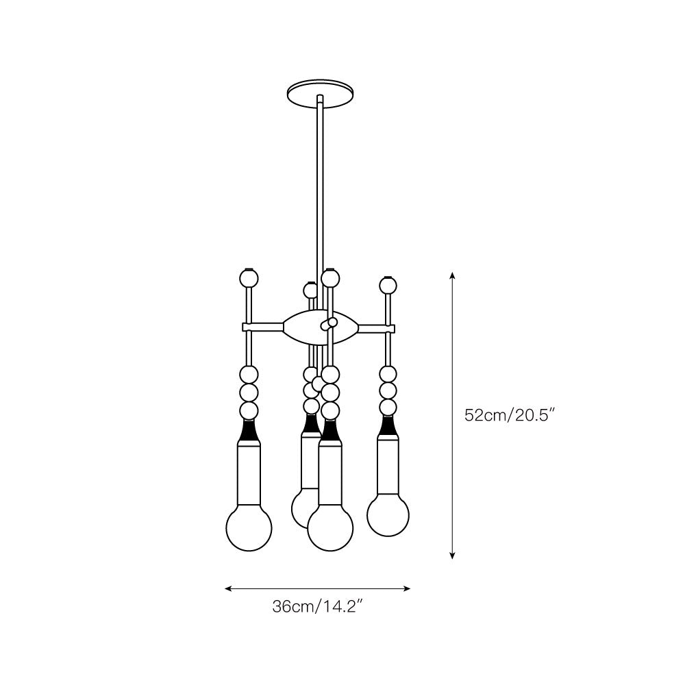 Esoleth Traditional Premium Elegance Marble Chandelier - Lamp Copper