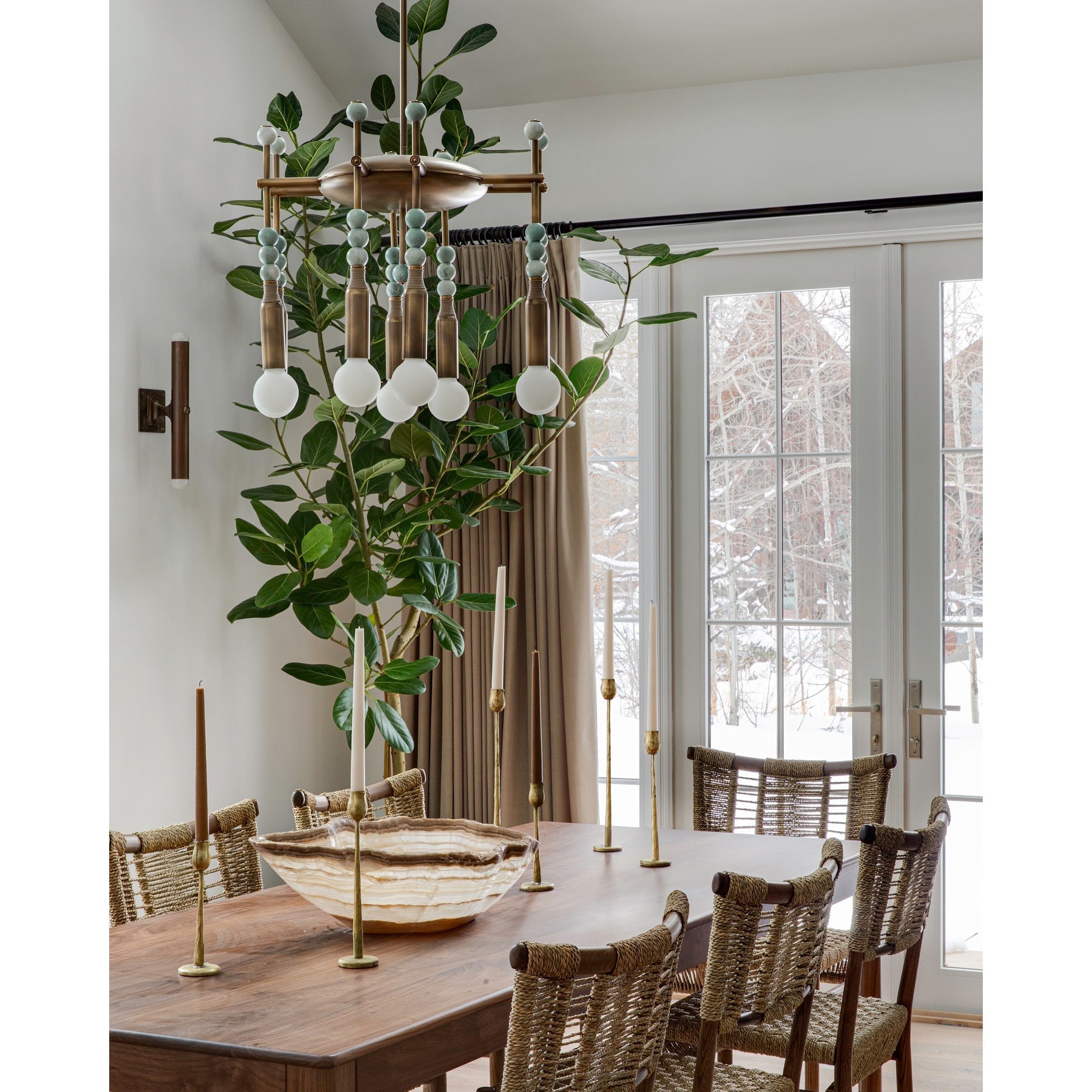 Esoleth Traditional Premium Elegance Marble Chandelier - Lamp Copper