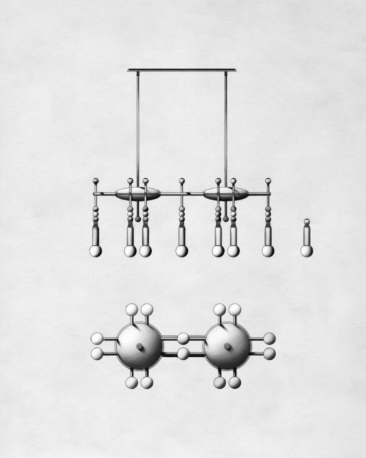 Esoleth Traditional Premium Elegance Marble Chandelier - Lamp Copper