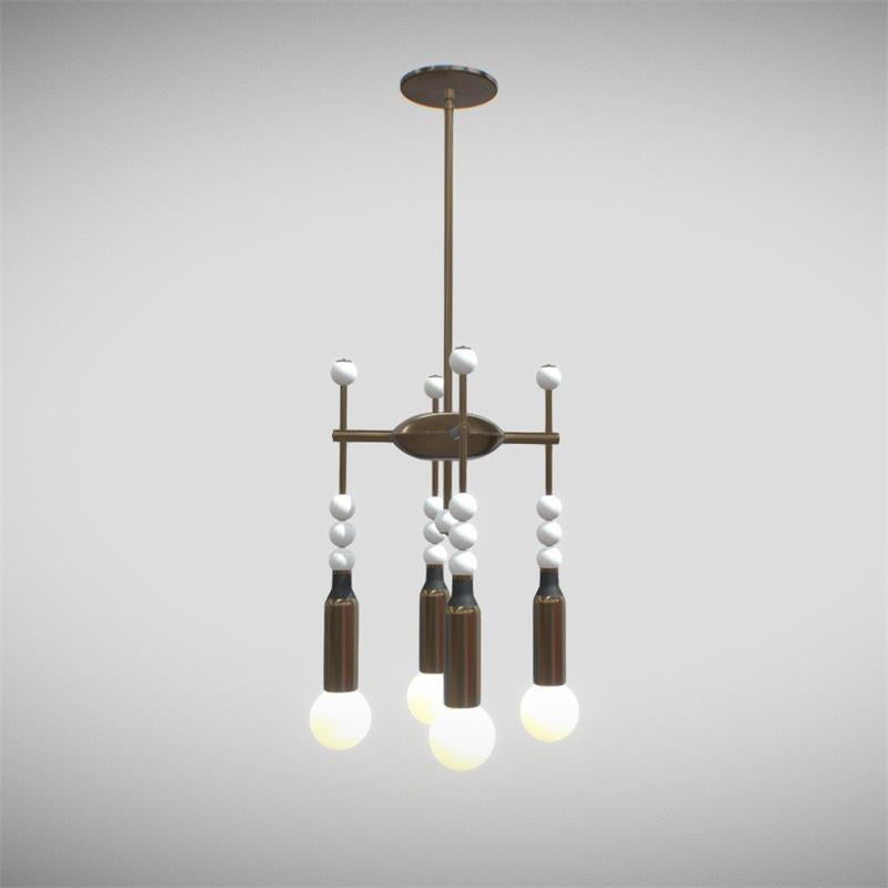 Esoleth Traditional Premium Elegance Marble Chandelier - Lamp Copper