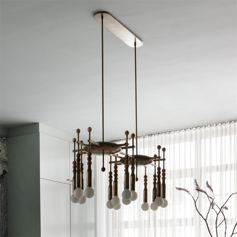 Esoleth Traditional Premium Elegance Marble Chandelier - Lamp Copper