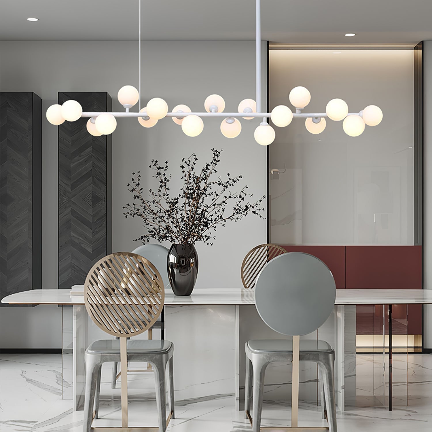 Lumiray Black Linear Globe Pendant Light - Blowlighting