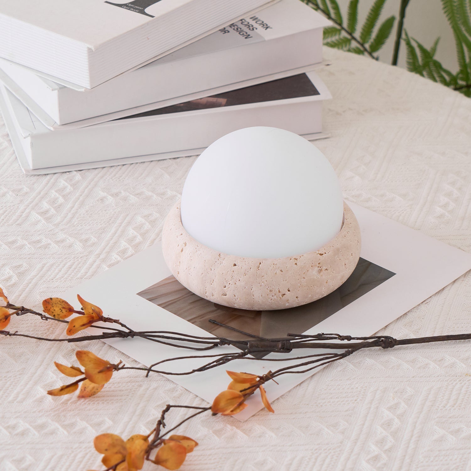 Riita Travertine Globe Table Lamp Mini Maga - Letslighting