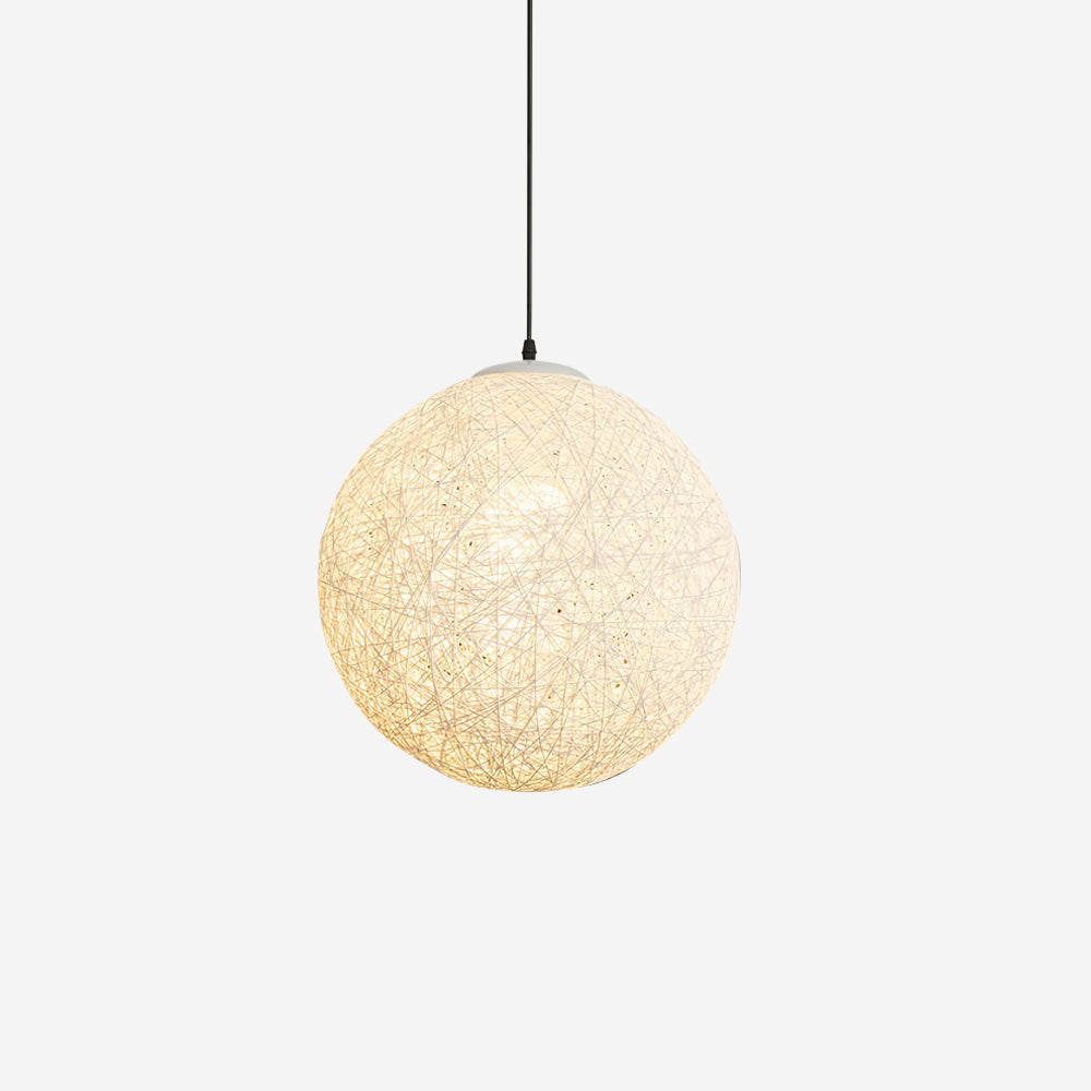 Pendant Lamp Hemp Rattan Sphere Handcrafted Artisanal Bohemian - Letslighting