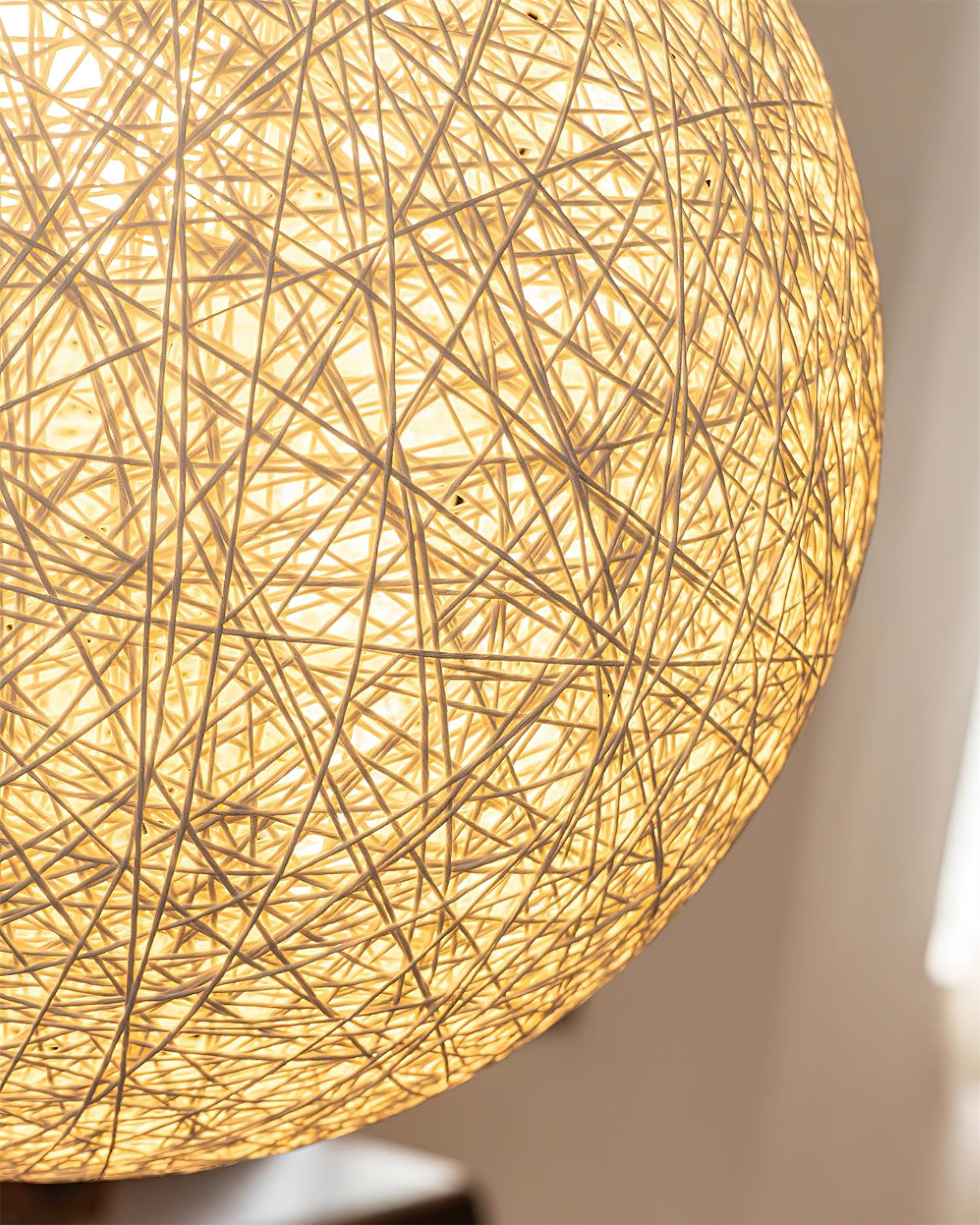 Pendant Lamp Hemp Rattan Sphere Handcrafted Artisanal Bohemian - Letslighting