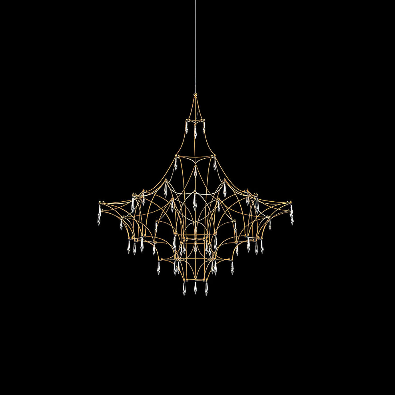 Allaeira Postmodern Luxury Crystal Chandelier - Lamp Copper