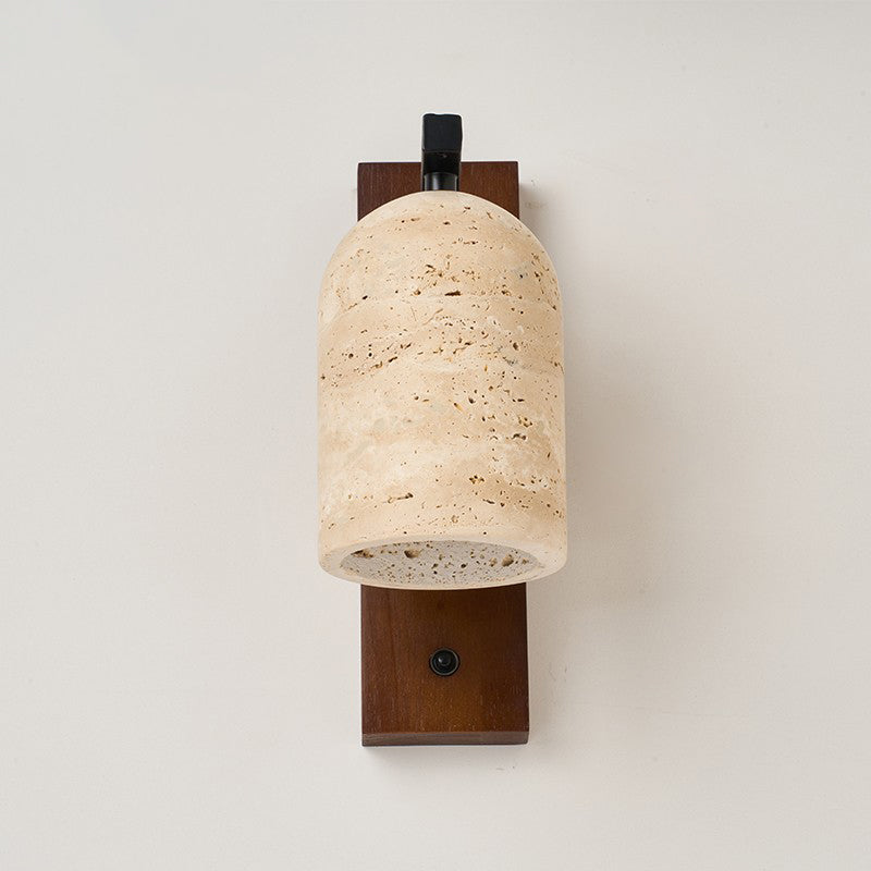 Cevenia Art Classic Natural Travertine Wall Lamp - Lamp Copper