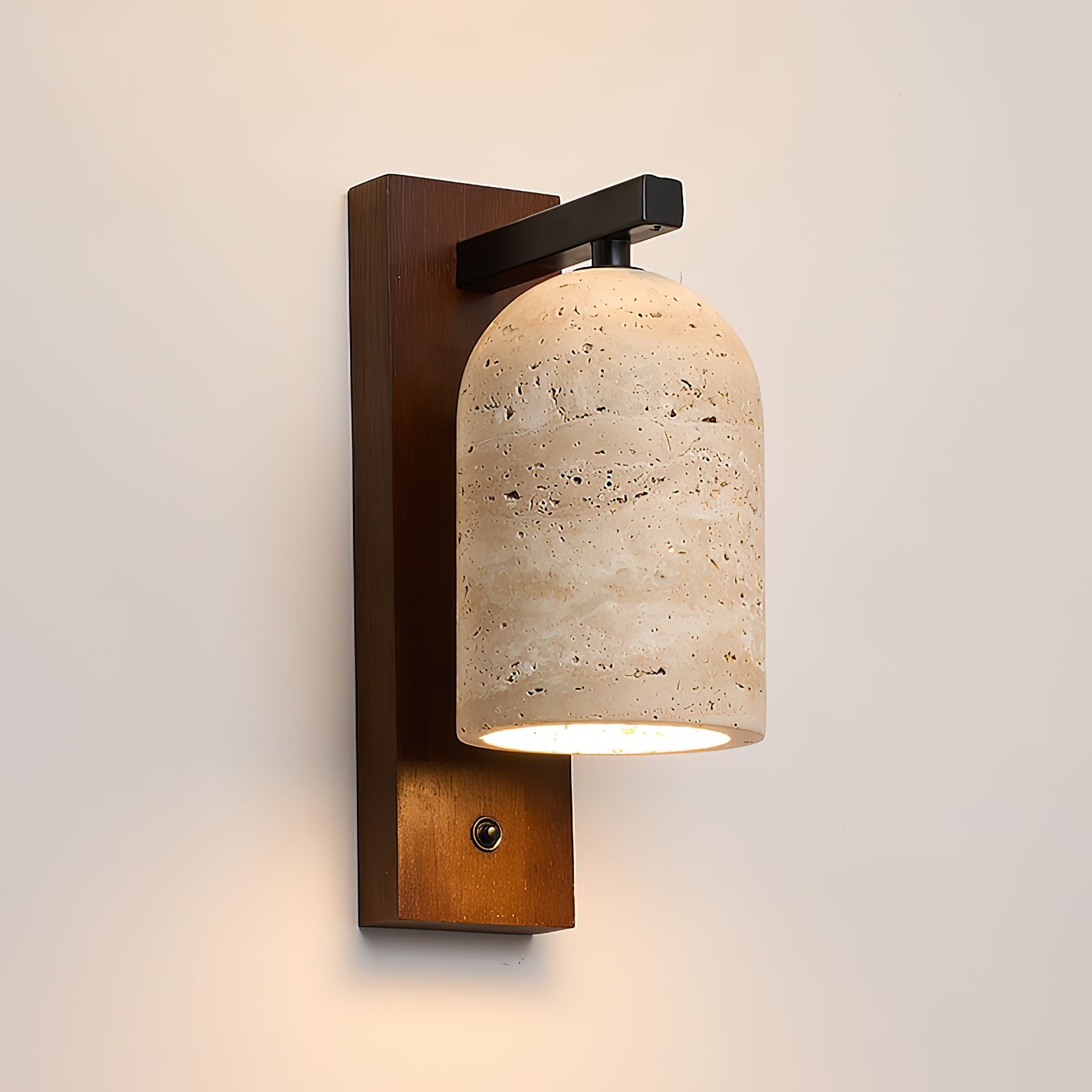 Cevenia Art Classic Natural Travertine Wall Lamp - Lamp Copper