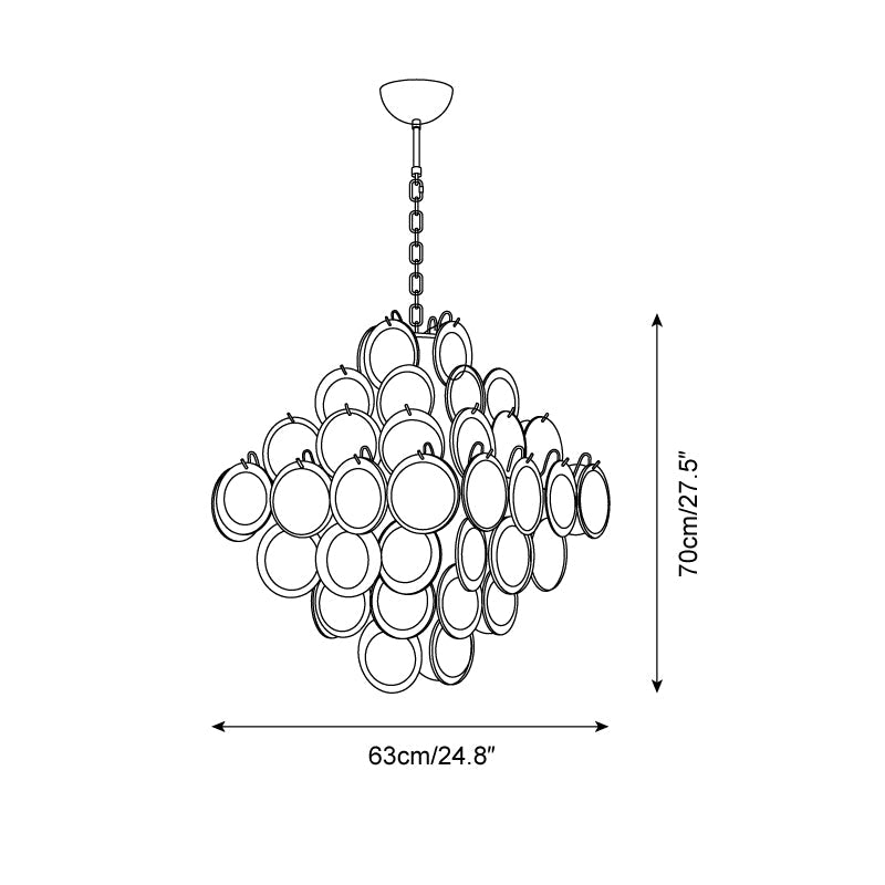 Miretta Chandelier Tiered Glass Discs - Letslighting