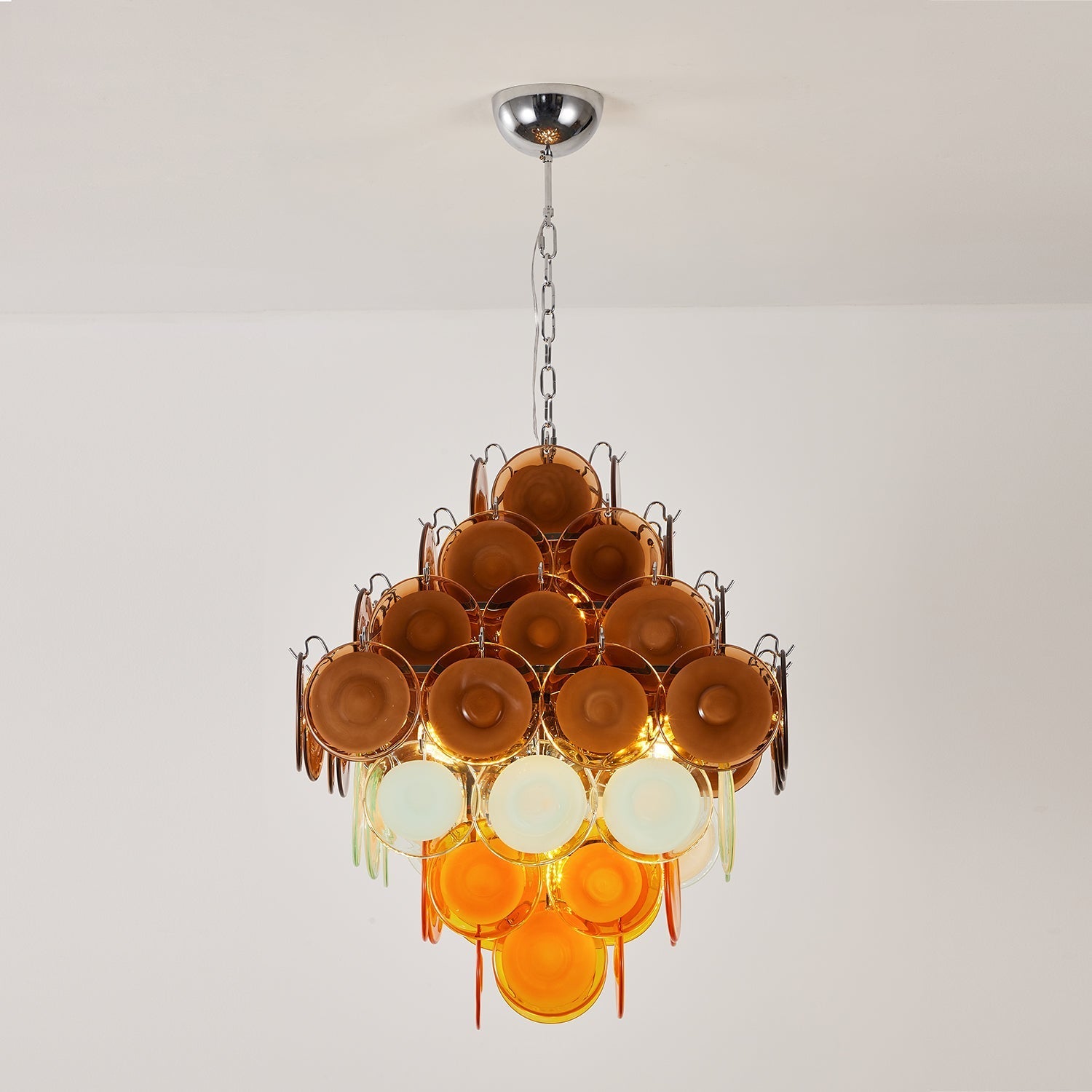 Miretta Chandelier Tiered Glass Discs - Letslighting