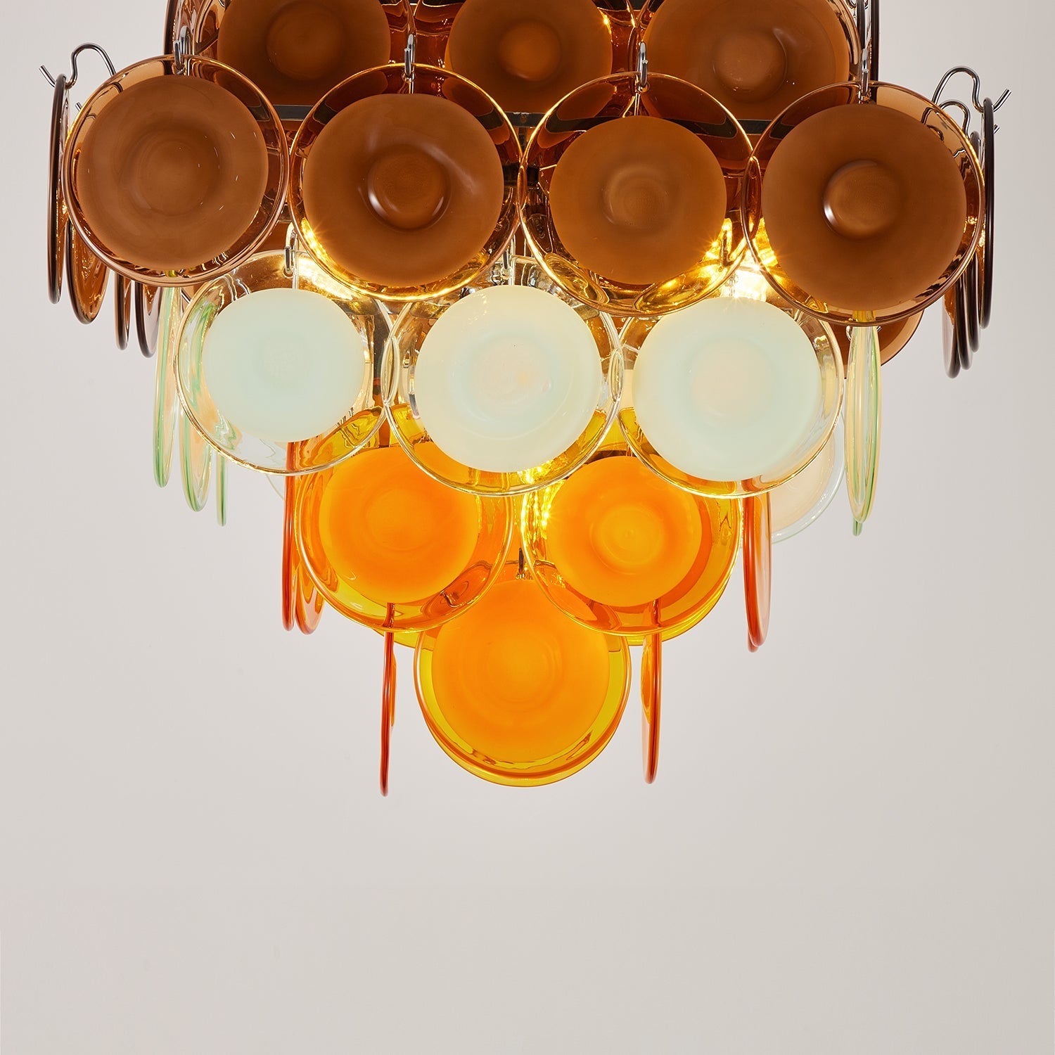 Miretta Chandelier Tiered Glass Discs - Letslighting