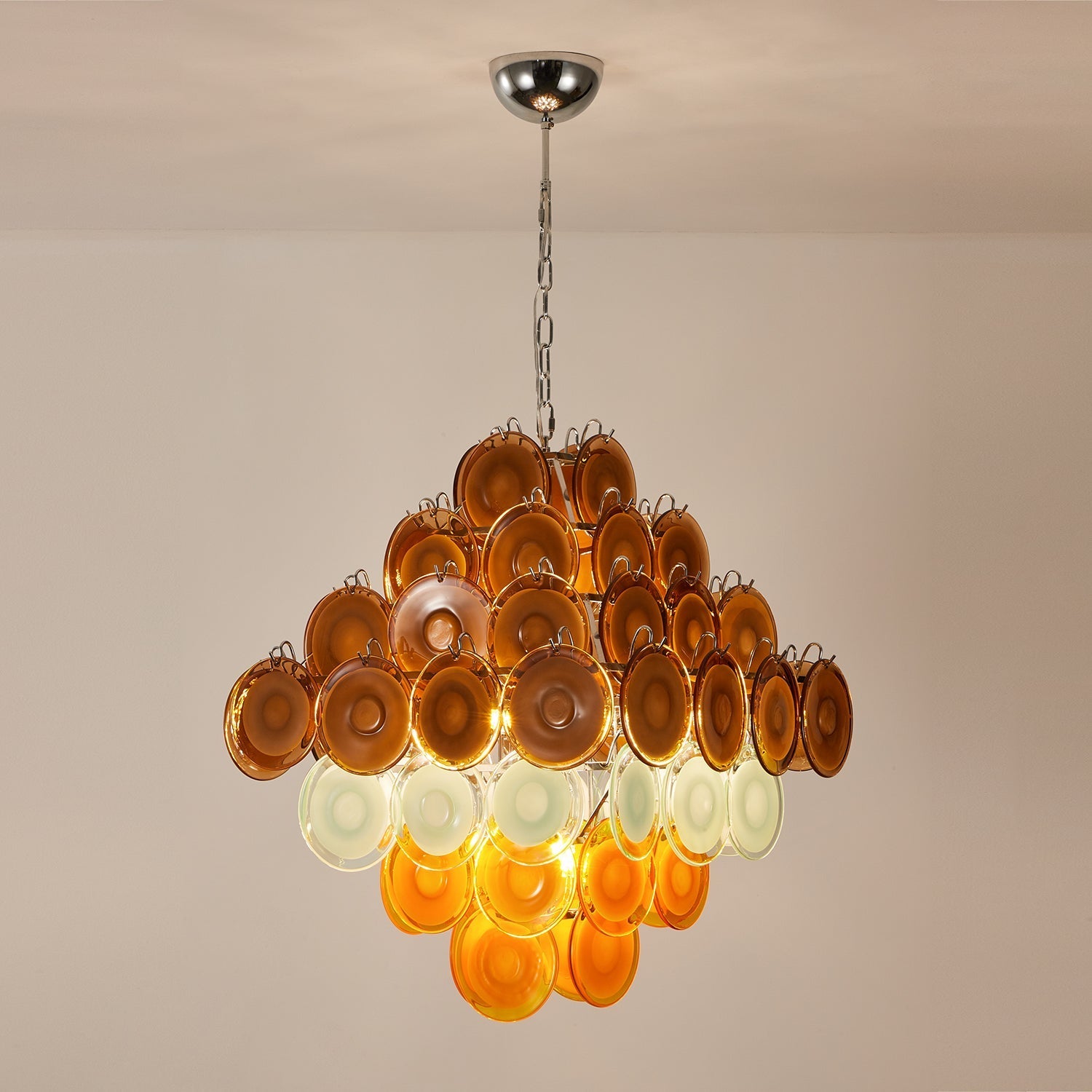 Miretta Chandelier Tiered Glass Discs - Letslighting