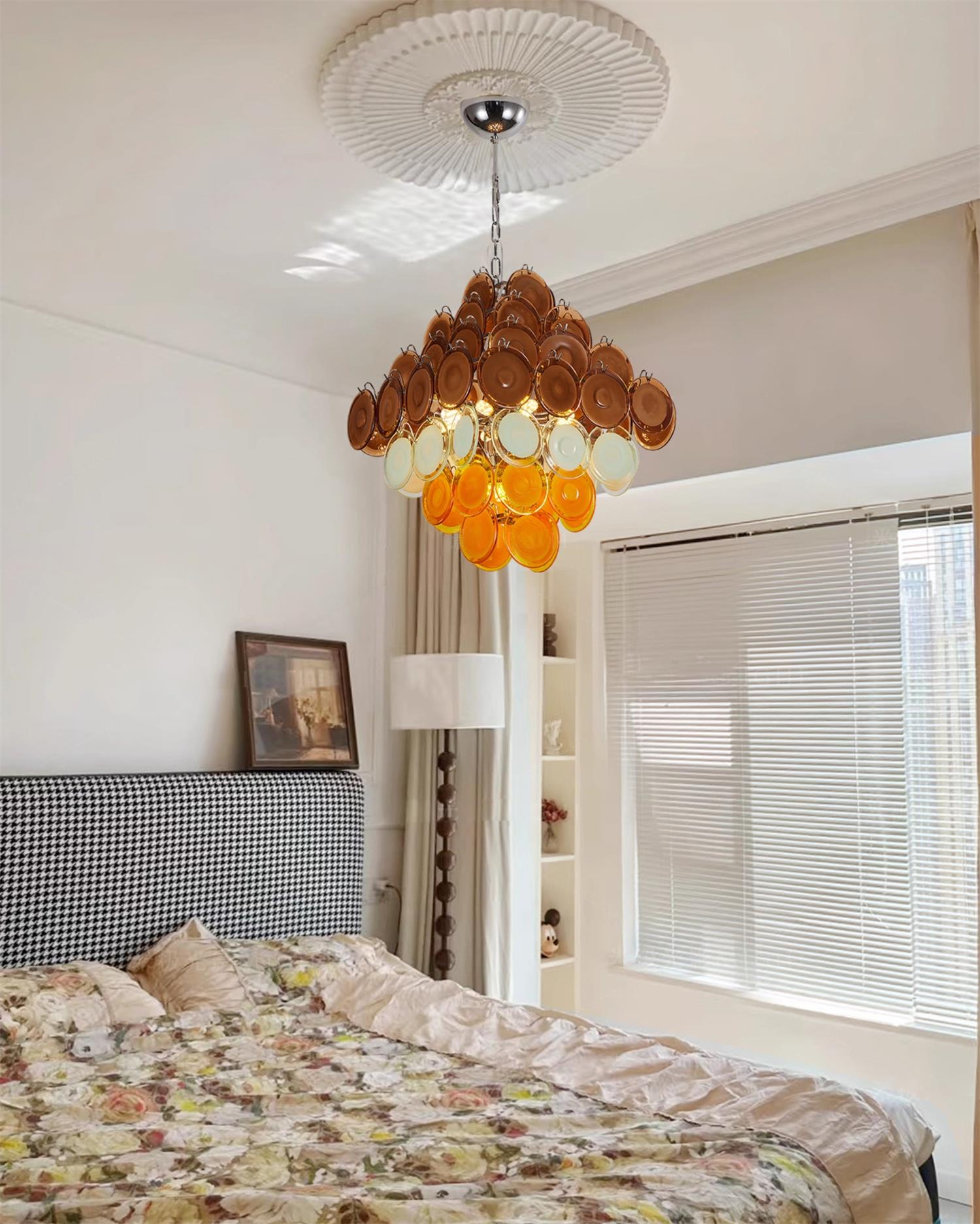 Miretta Chandelier Tiered Glass Discs - Letslighting