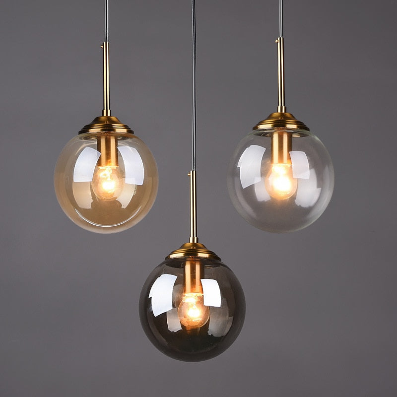 Valentina Luminaires Suspension Verre Transparent Ambre