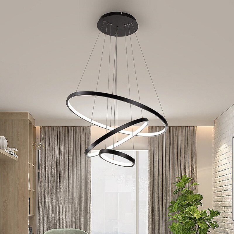 Arisha Suspension 3 Anneaux Moderne Salon