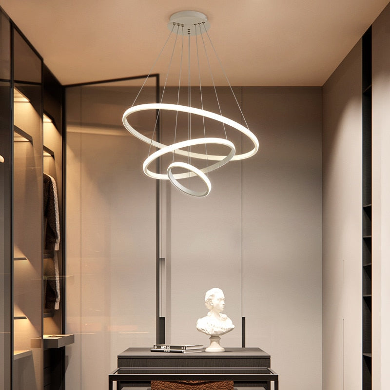 Arisha Suspension Anneau Moderne Noir/Blanc/Doré, Salon