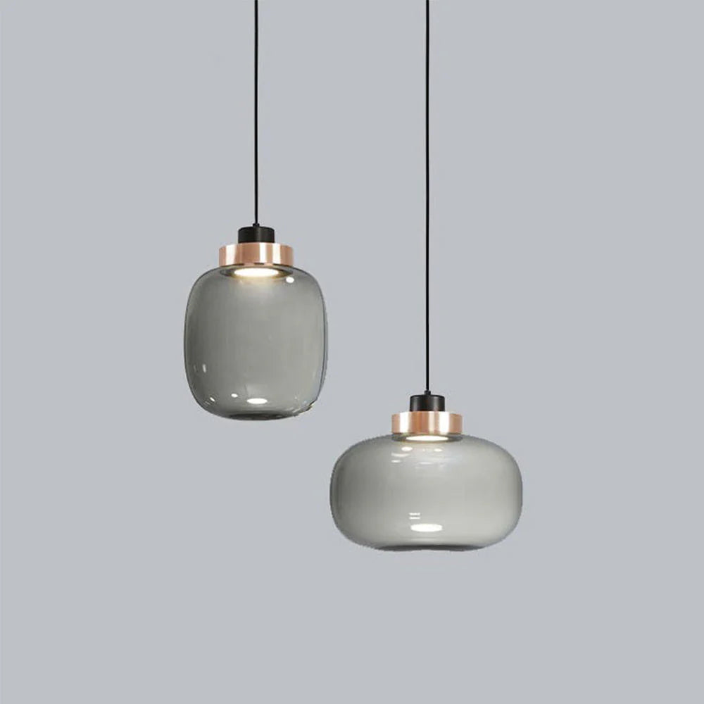 Valentina Moderne LED Suspension Fumée Verre Chambre À Coucher