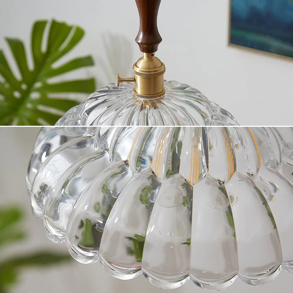 Valentina Moderne LED Suspension Bois Métal/Verre Chambre À Coucher