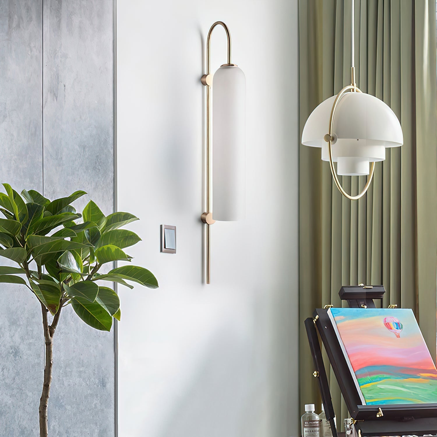 Anoriel Modern Minimalist Metal Glass Wall Lamp - Lamp Copper