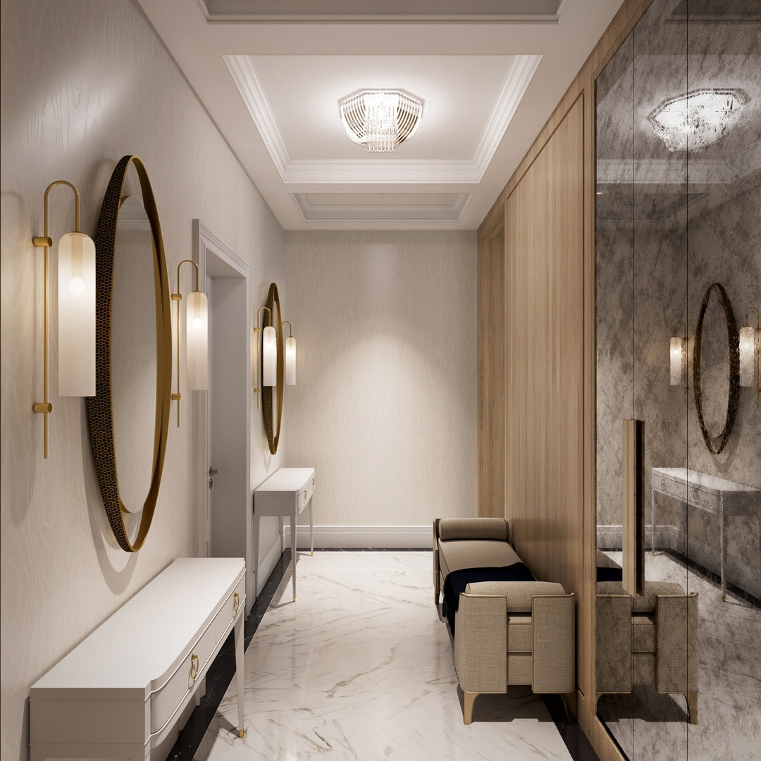 Anoriel Modern Minimalist Metal Glass Wall Lamp - Lamp Copper