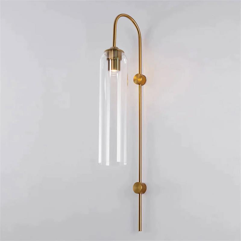 Anoriel Modern Minimalist Metal Glass Wall Lamp - Lamp Copper
