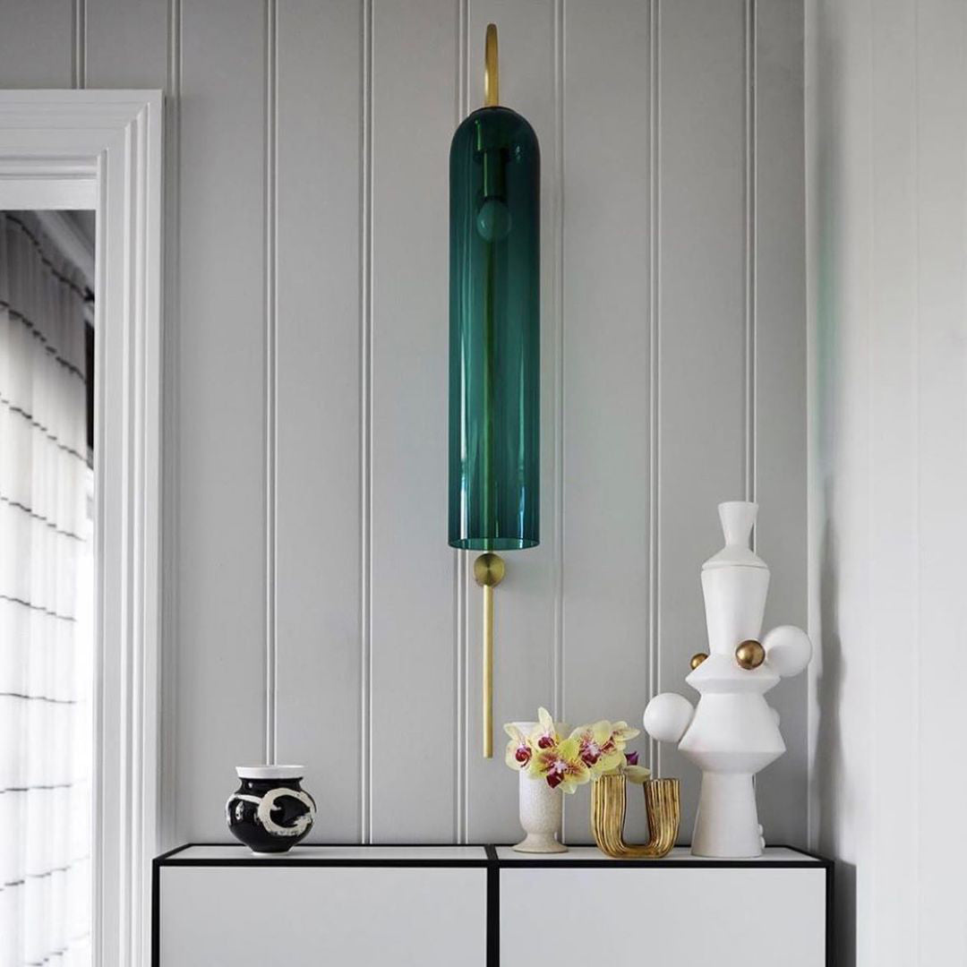 Anoriel Modern Minimalist Metal Glass Wall Lamp - Lamp Copper