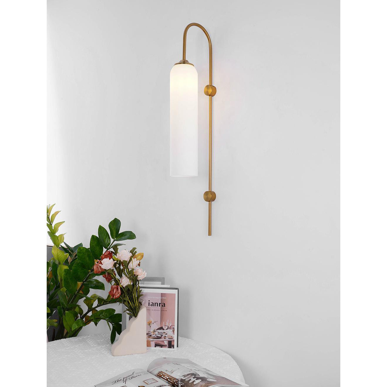 Anoriel Modern Minimalist Metal Glass Wall Lamp - Lamp Copper