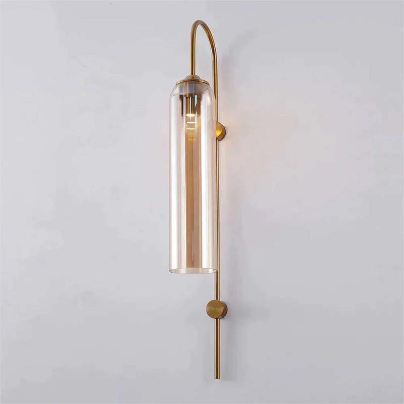 Anoriel Modern Minimalist Metal Glass Wall Lamp - Lamp Copper