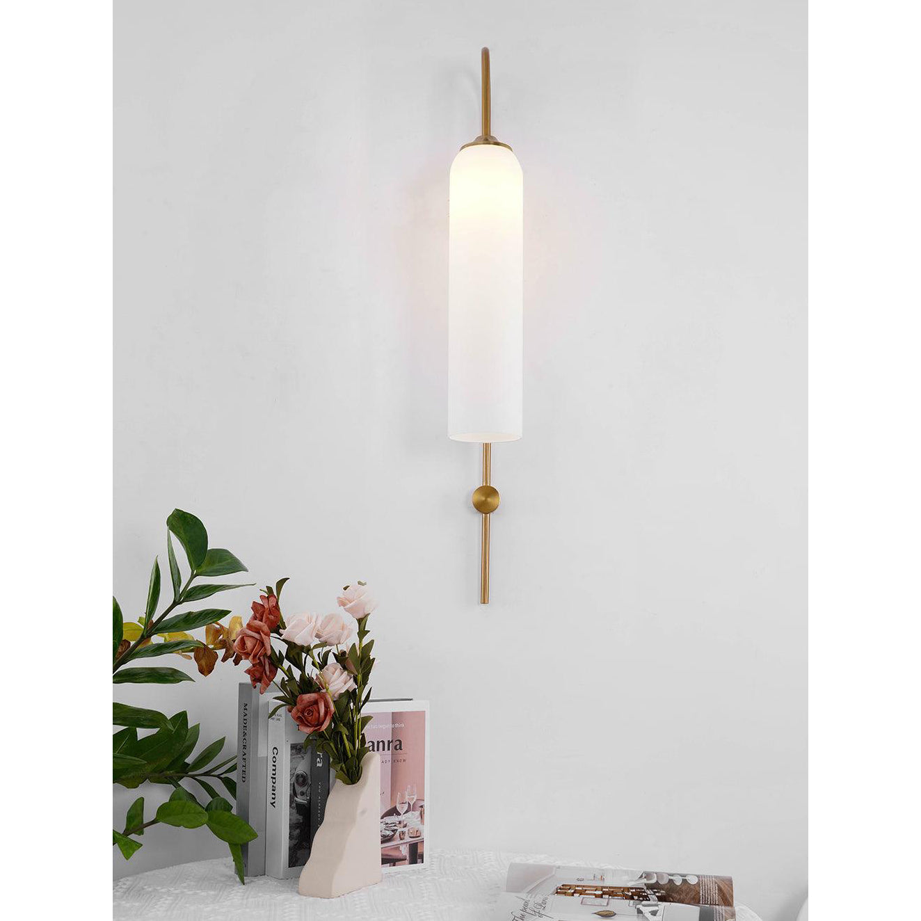 Anoriel Modern Minimalist Metal Glass Wall Lamp - Lamp Copper