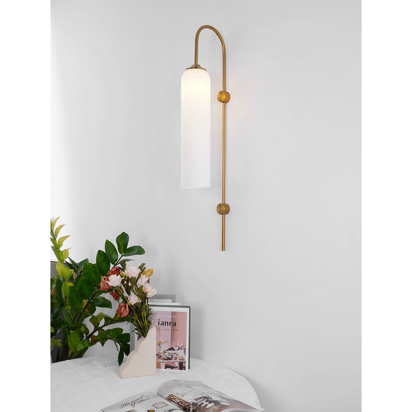 Anoriel Modern Minimalist Metal Glass Wall Lamp - Lamp Copper
