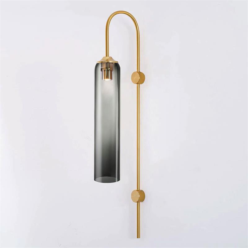 Anoriel Modern Minimalist Metal Glass Wall Lamp - Lamp Copper