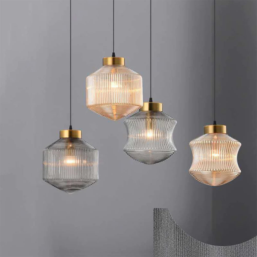 Valentina Suspension Luminaire Moderne LED Gris Fumé Verre Chambre