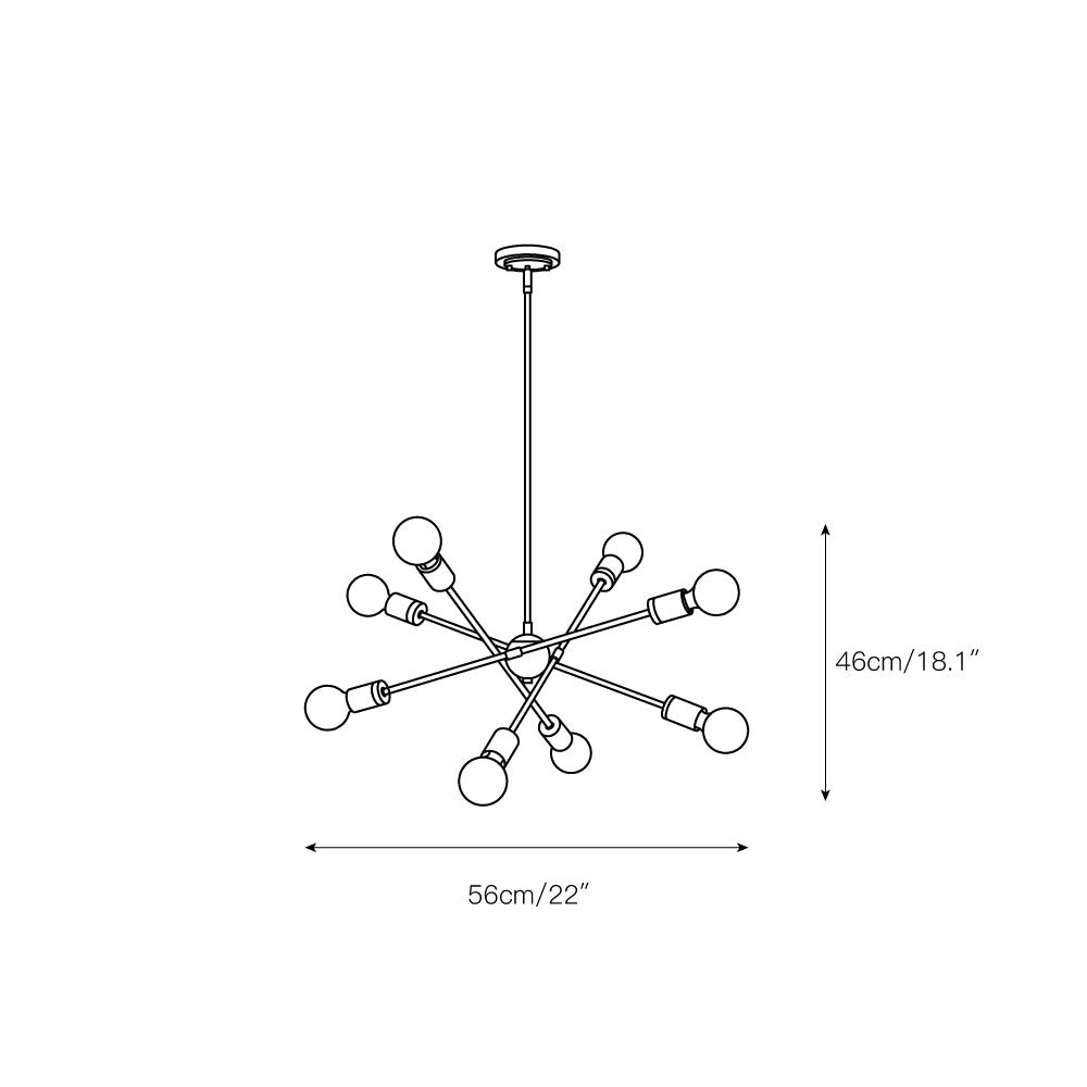 Olvenan Modern Minimalist Art Metal Chandelier - Lamp Copper