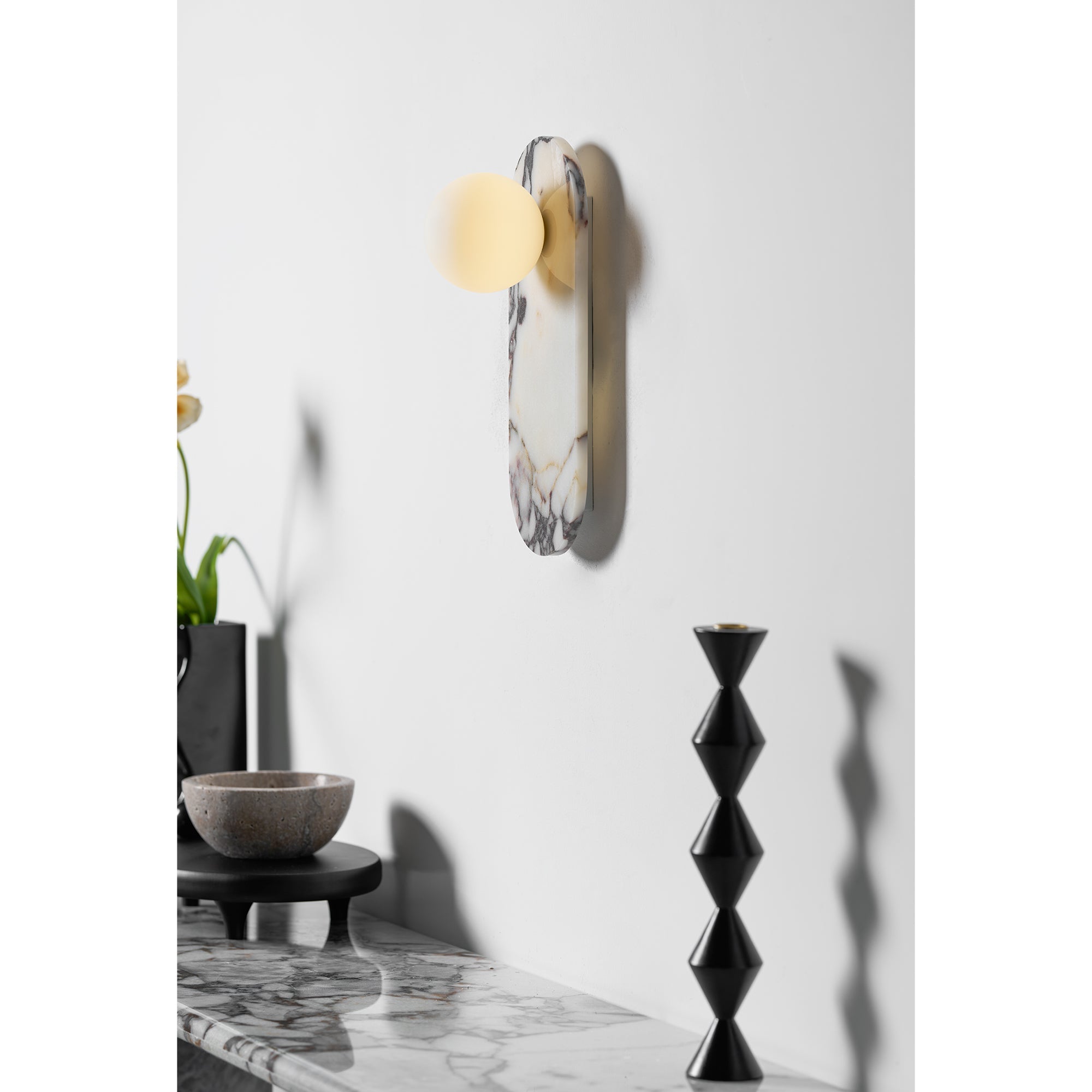 Covelyra Modern Minimalist Marble Glass Wall Lamp - Lamp Copper