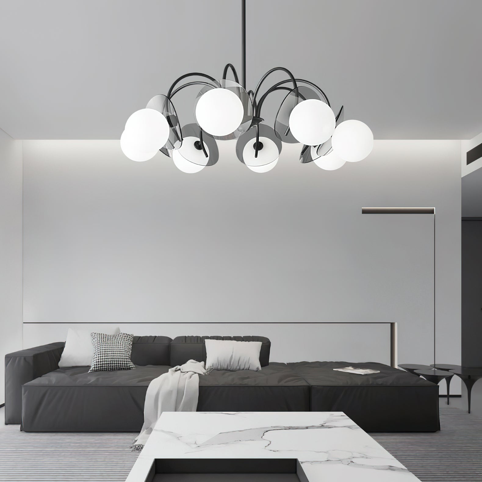 Aurora Chandelier Globe Arm Sculptural - Blowlighting