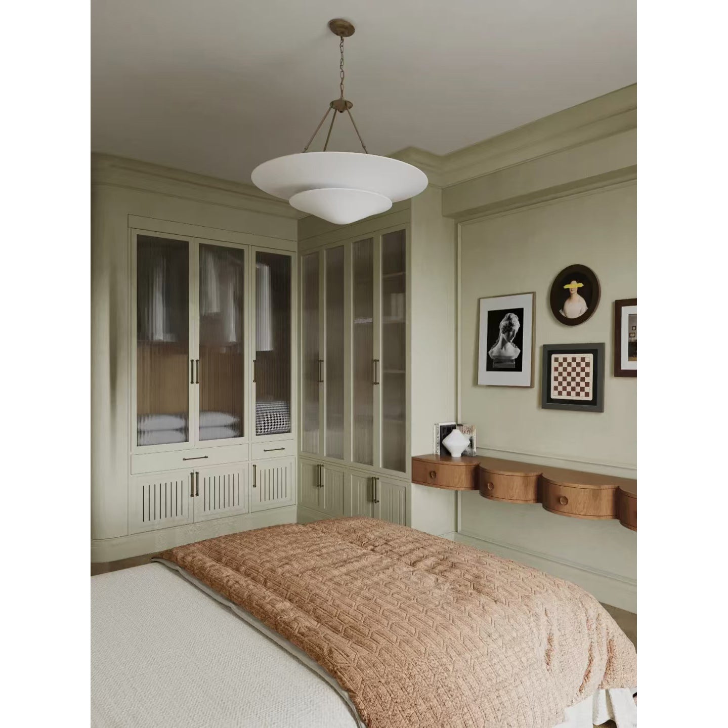 Avinisra Modern Minimalist Brass Metal Chandelier - Lamp Copper