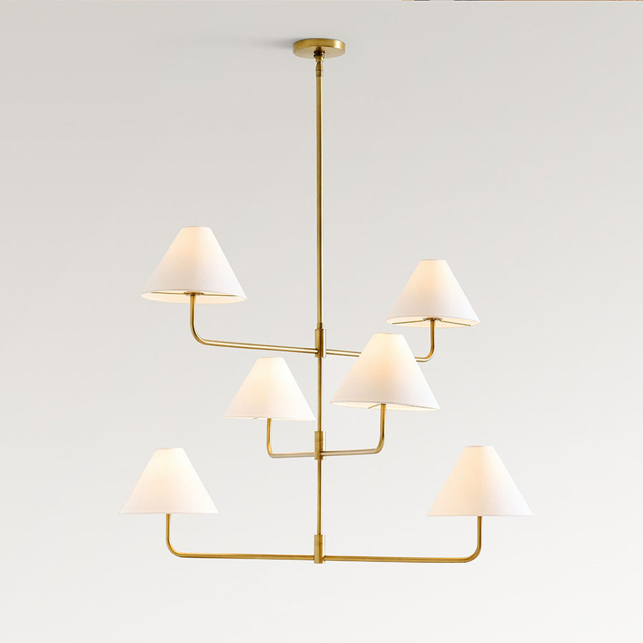 Zoruvyh Three Tier Vintage Industrial Fabric Metal Chandelier - Lamp Copper