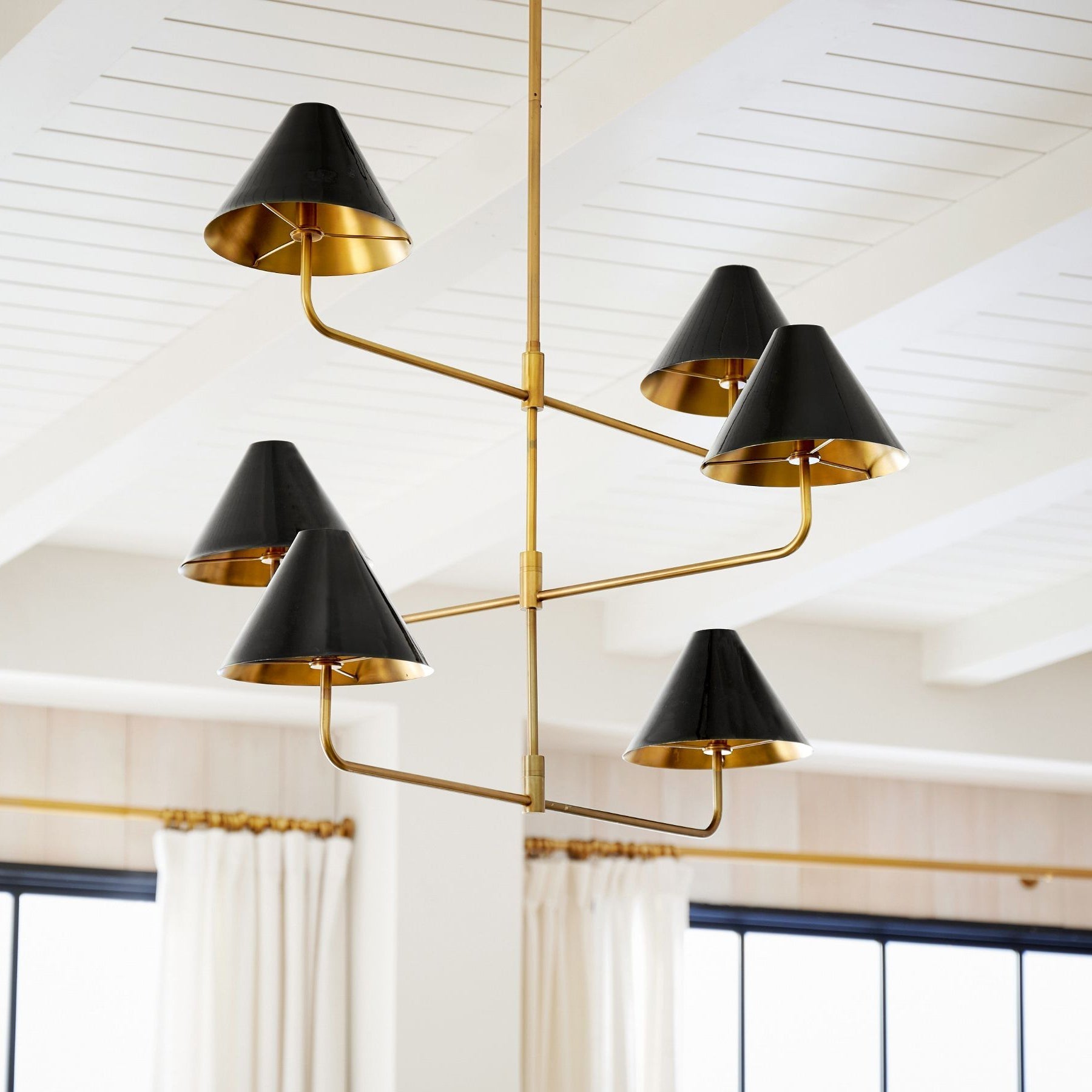 Zoruvyh Three Tier Vintage Industrial Fabric Metal Chandelier - Lamp Copper