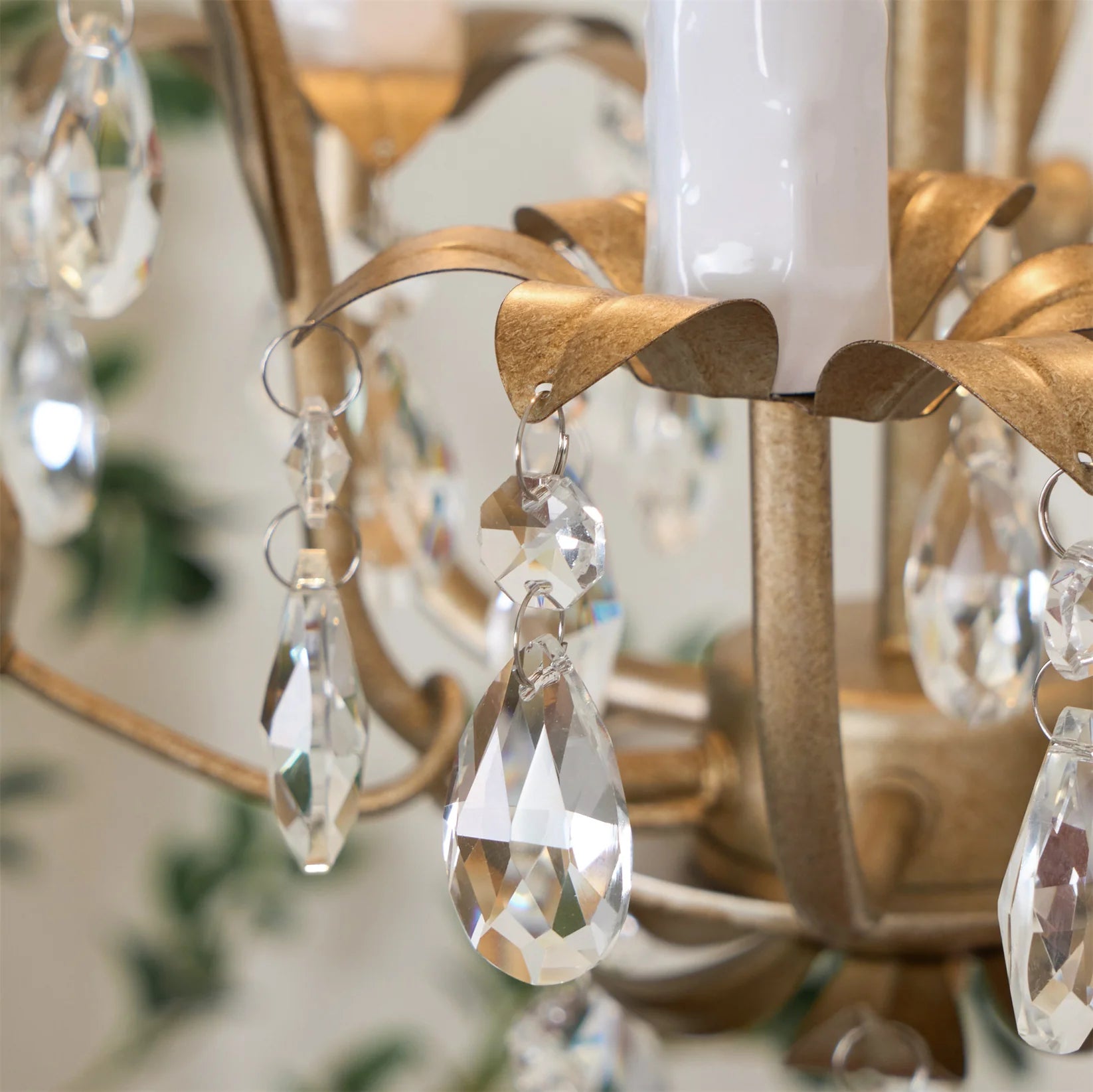 Silva Vintage Gold Crystal Metal Pendant Light Dining Room Bedroom
