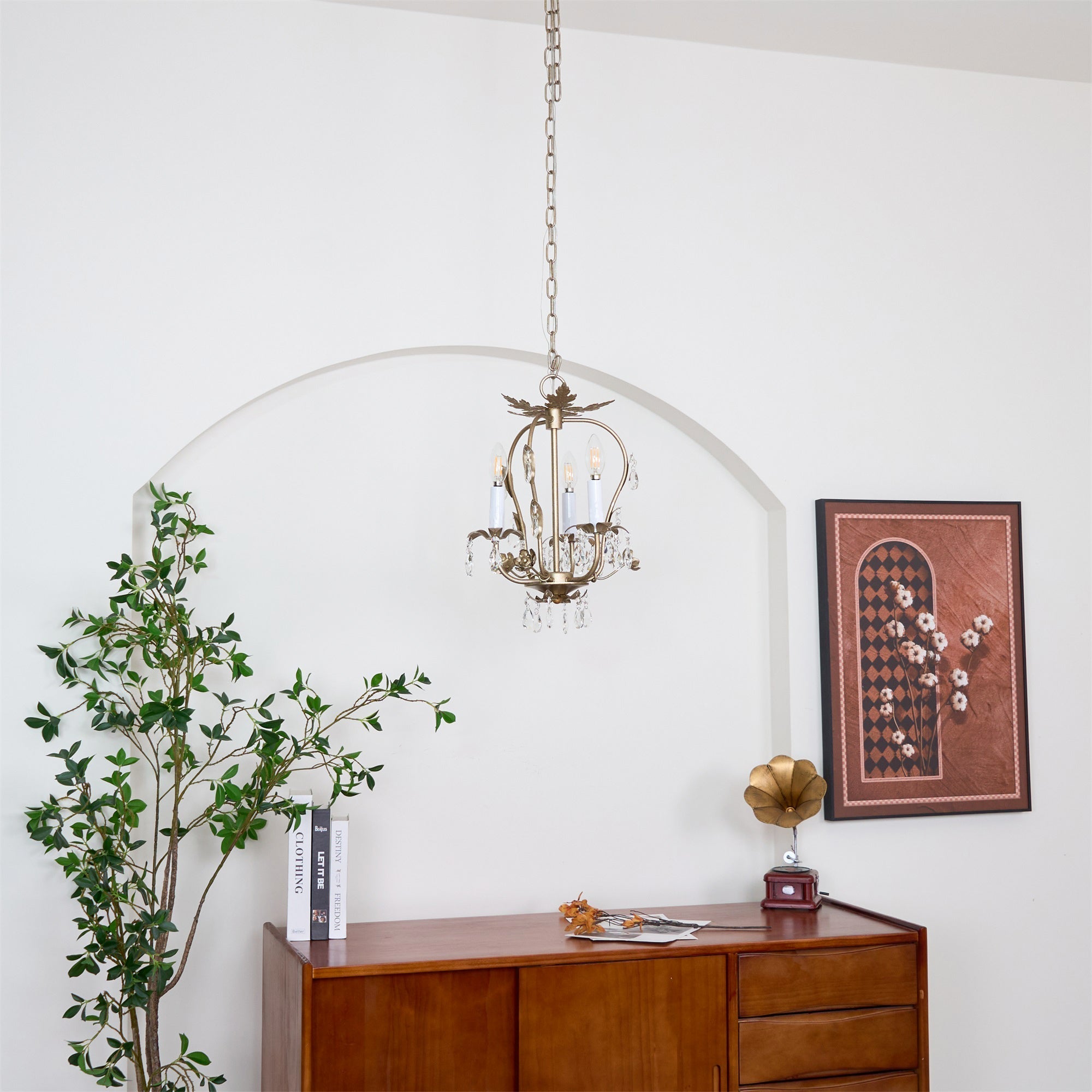 Sylaeara Postmodern Luxury Metal Crystal Chandelier - Lamp Copper